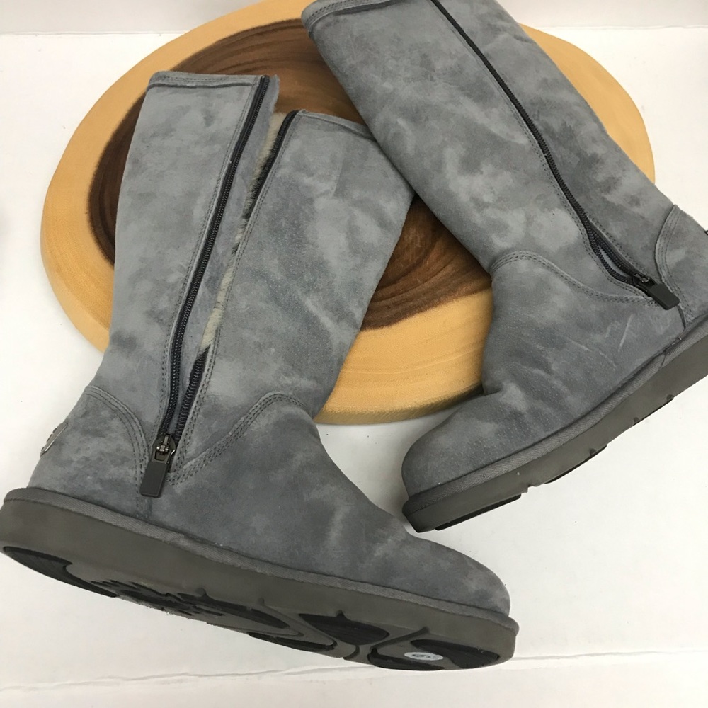 Ugg Classic Zip Up Shearling Lined Leather Boots - image 3